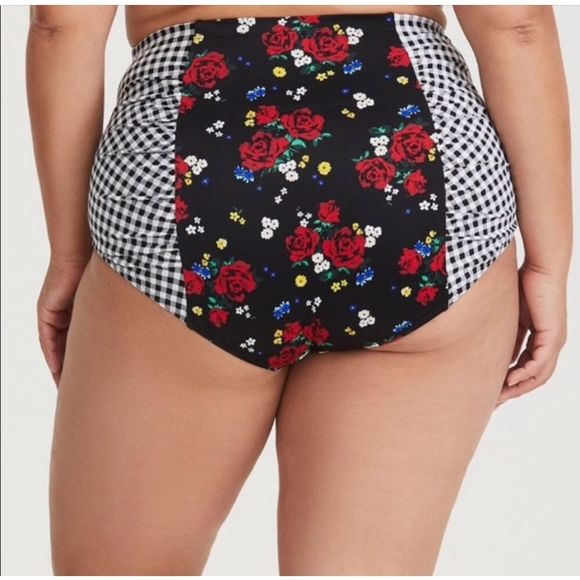 Torrid floral and gingham swim brief - Picture 2 of 5